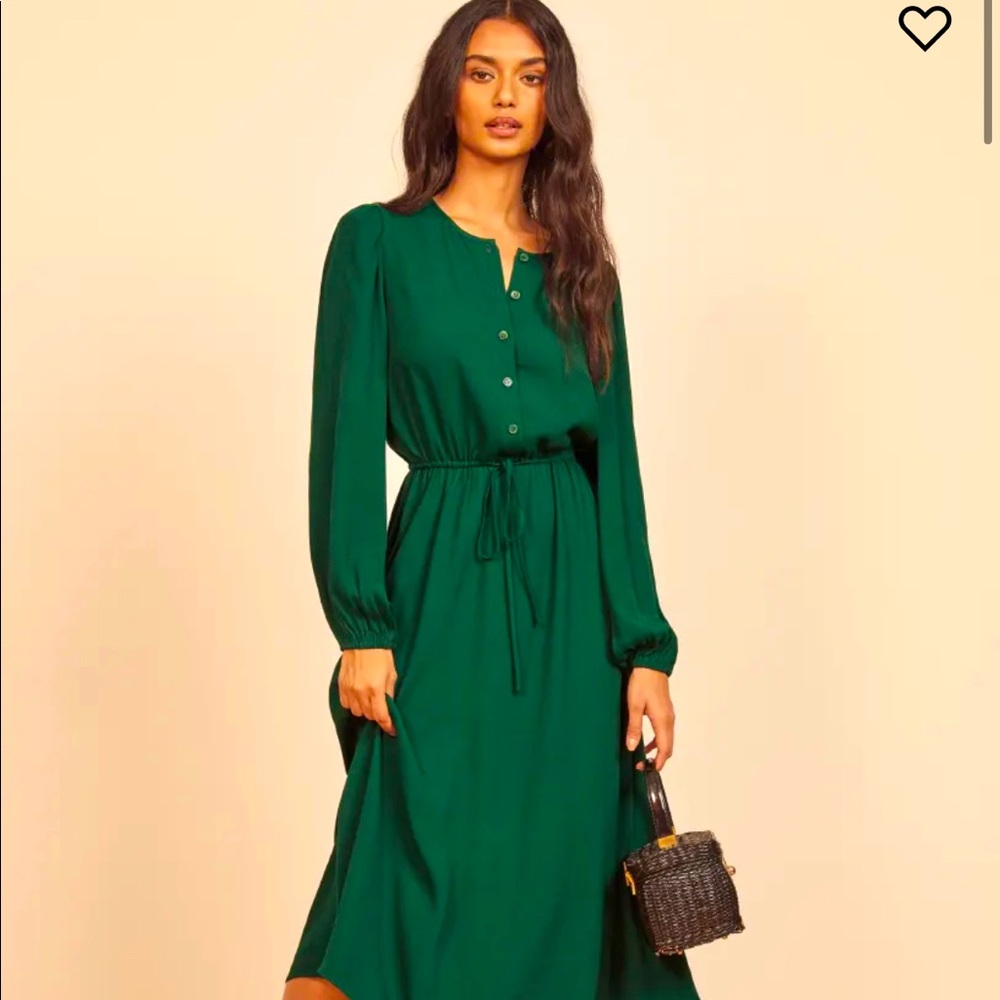 Reformation midi dress. Emerald green, brand new